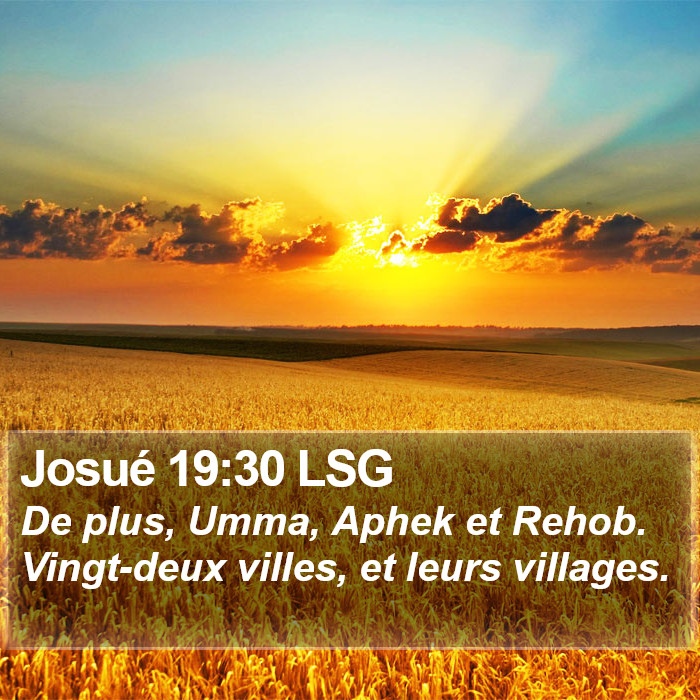 Josué 19:30 LSG Bible Study