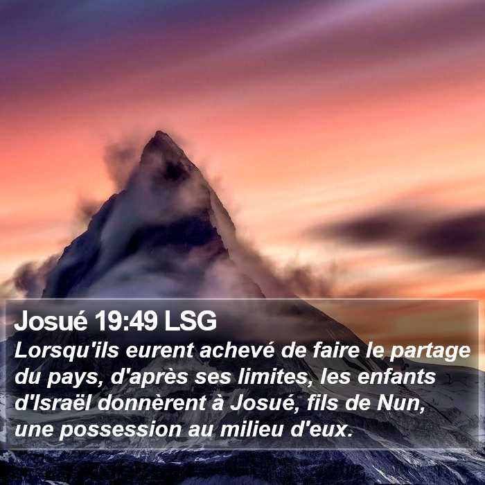 Josué 19:49 LSG Bible Study