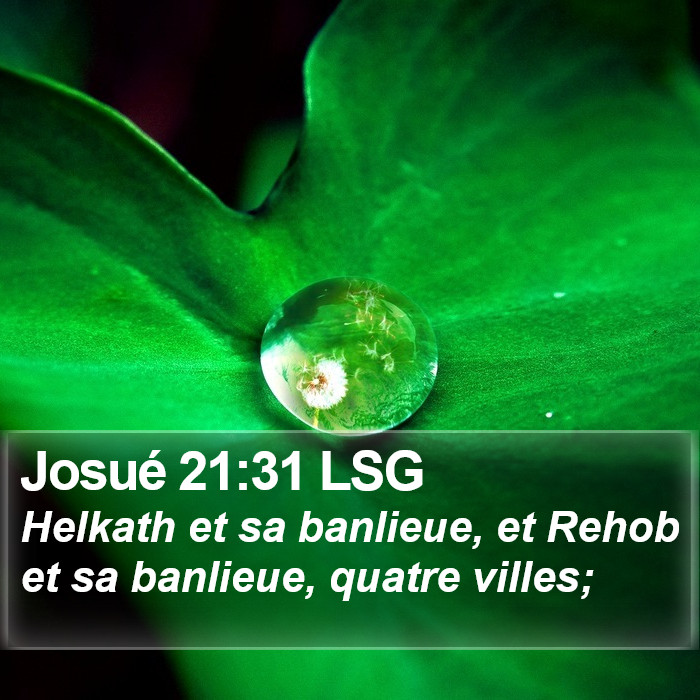 Josué 21:31 LSG Bible Study