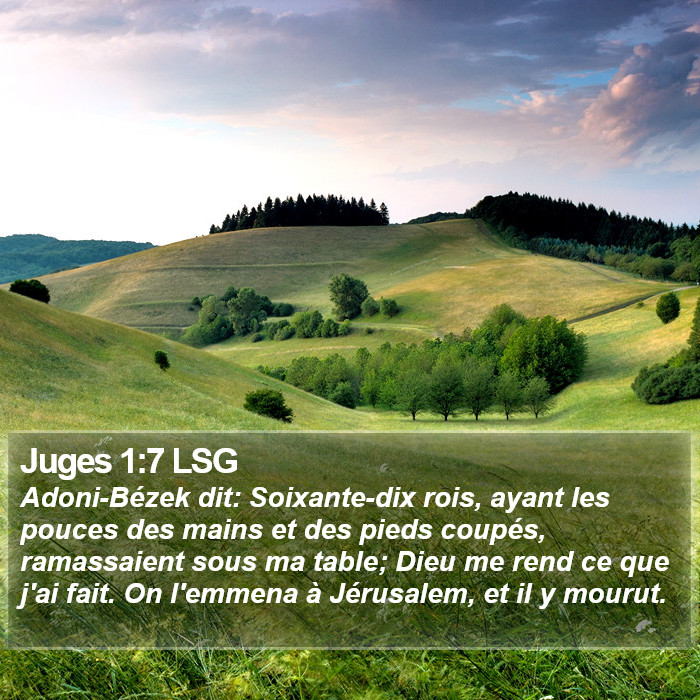 Juges 1:7 LSG Bible Study