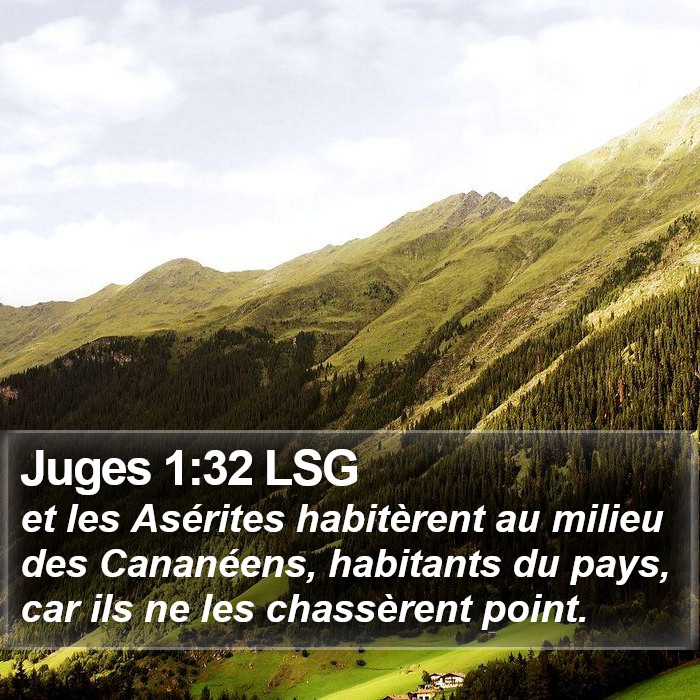 Juges 1:32 LSG Bible Study