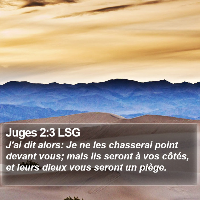 Juges 2:3 LSG Bible Study