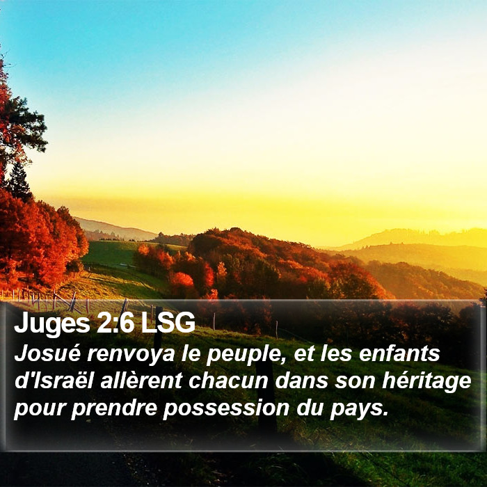 Juges 2:6 LSG Bible Study