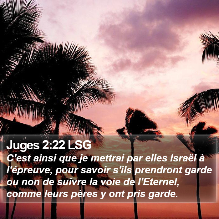 Juges 2:22 LSG Bible Study