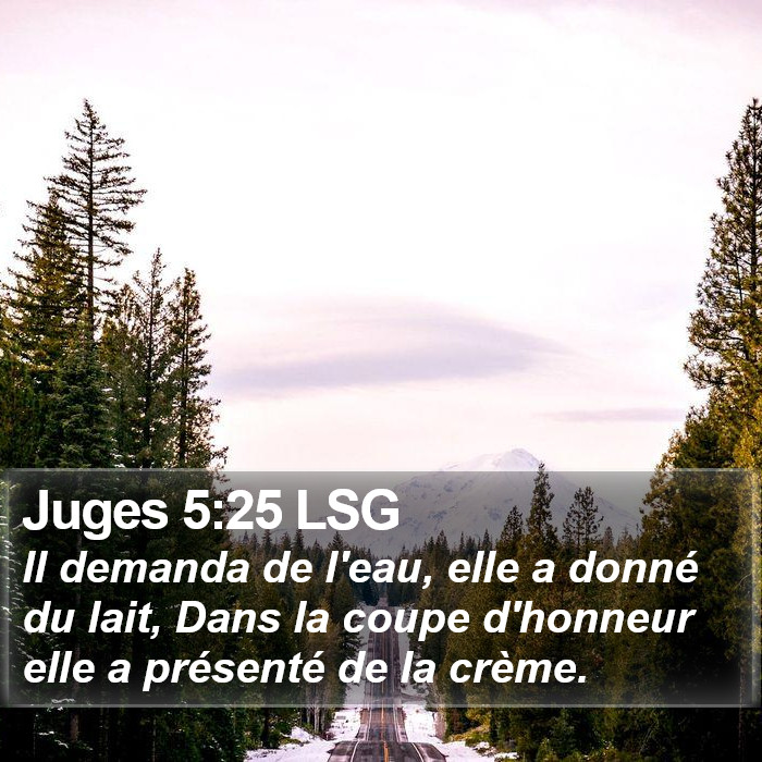 Juges 5:25 LSG Bible Study