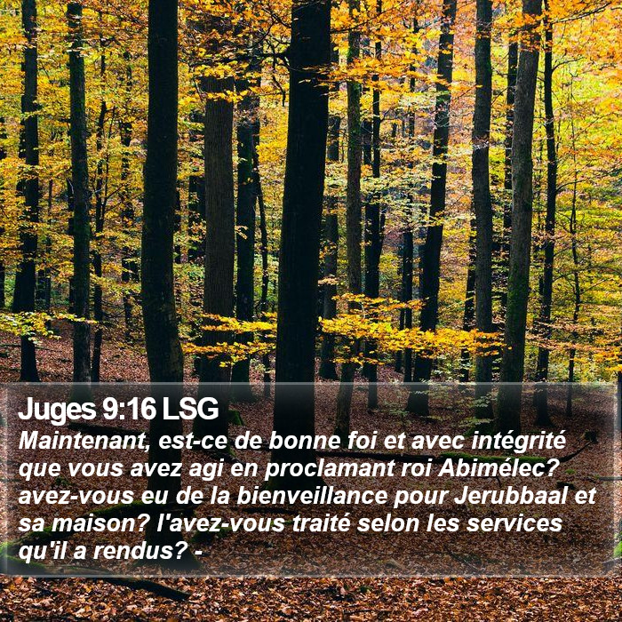 Juges 9:16 LSG Bible Study