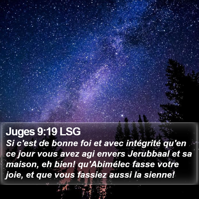Juges 9:19 LSG Bible Study