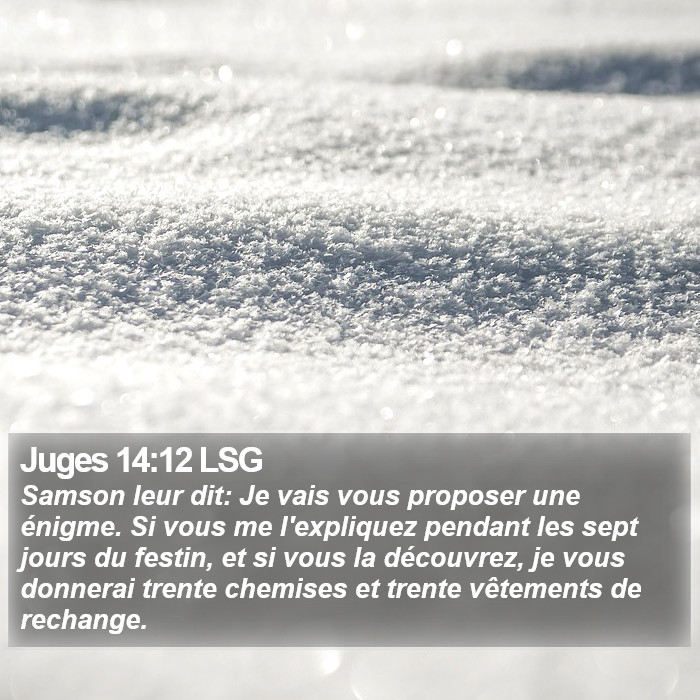 Juges 14:12 LSG Bible Study