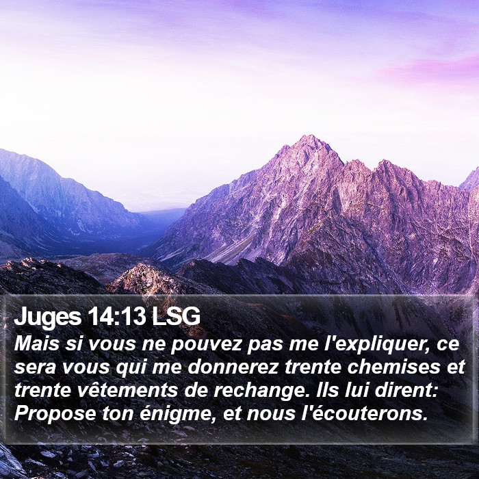 Juges 14:13 LSG Bible Study