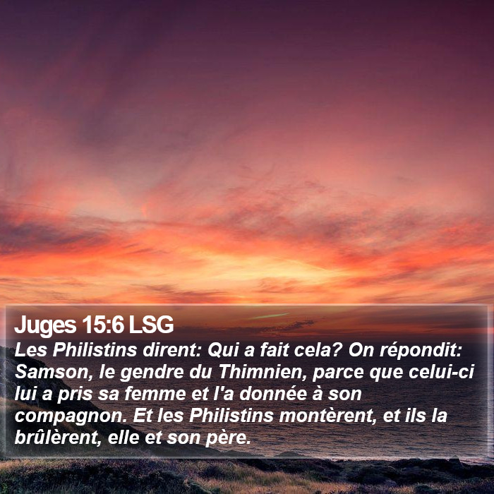 Juges 15:6 LSG Bible Study