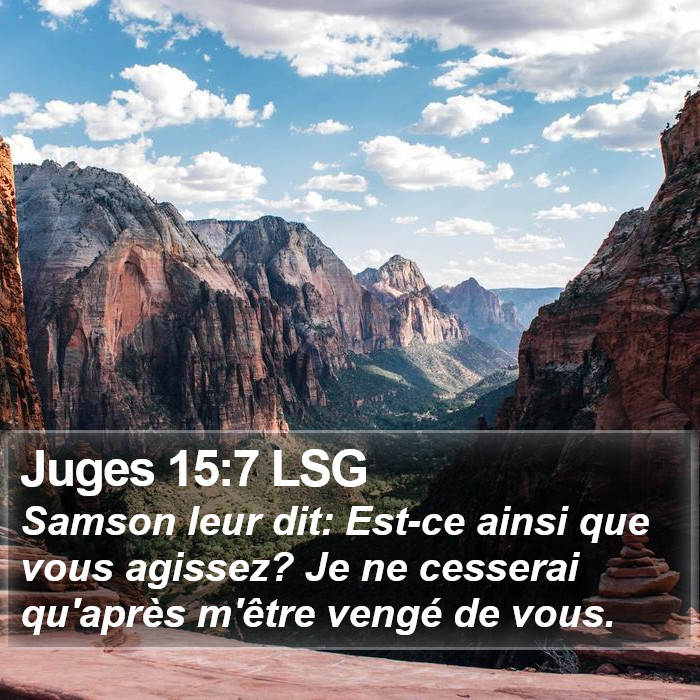 Juges 15:7 LSG Bible Study