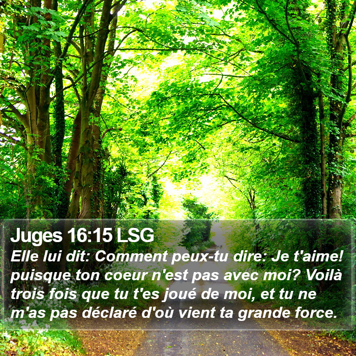 Juges 16:15 LSG Bible Study