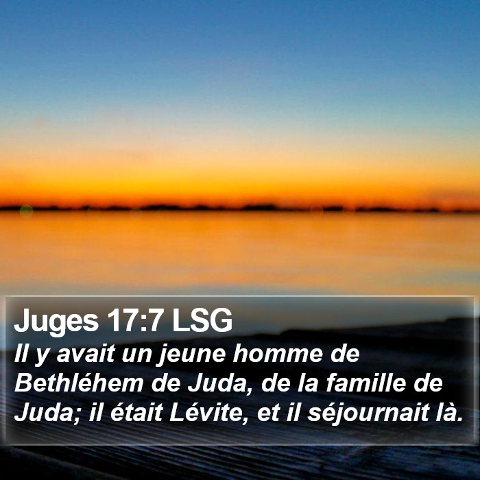 Juges 17:7 LSG Bible Study