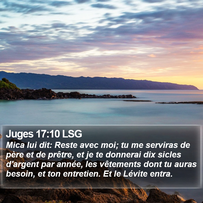Juges 17:10 LSG Bible Study