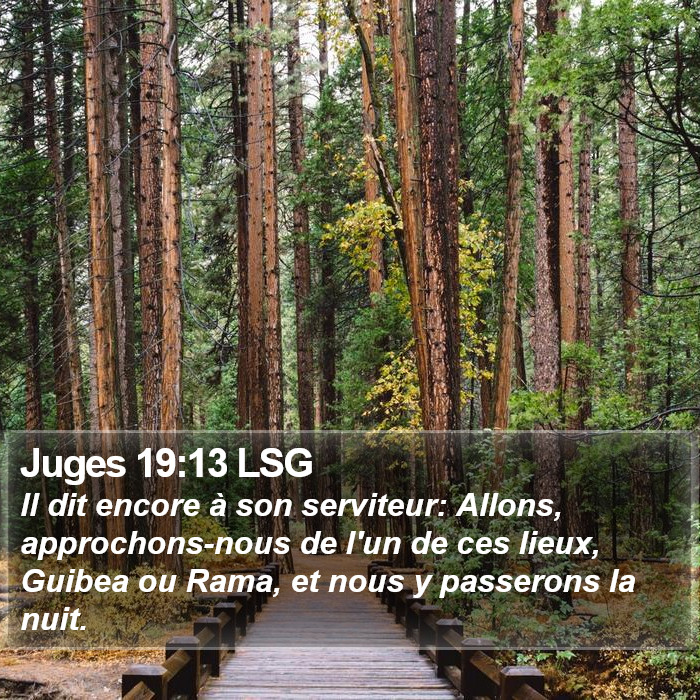 Juges 19:13 LSG Bible Study