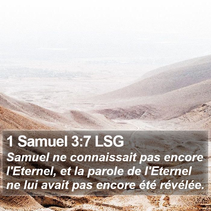 1 Samuel 3:7 LSG Bible Study