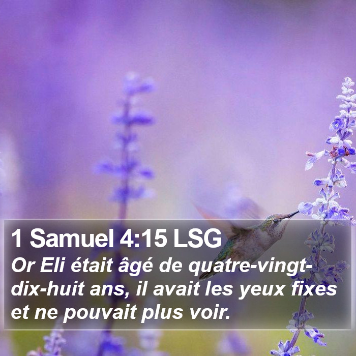 1 Samuel 4:15 LSG Bible Study