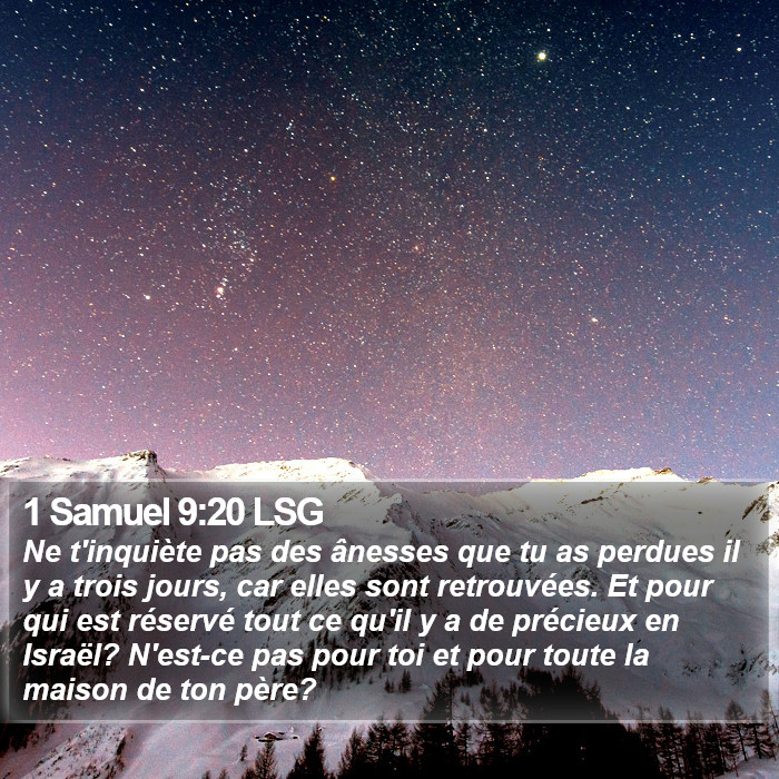 1 Samuel 9:20 LSG Bible Study