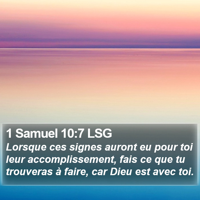 1 Samuel 10:7 LSG Bible Study