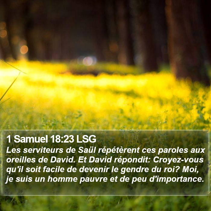 1 Samuel 18:23 LSG Bible Study