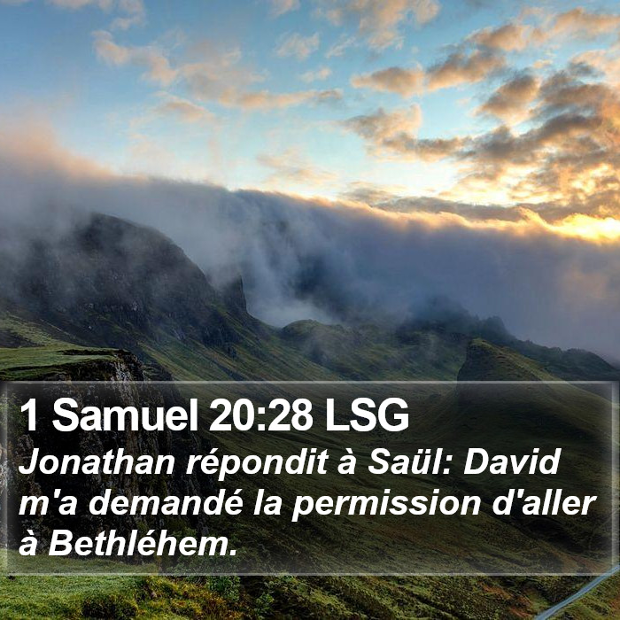 1 Samuel 20:28 LSG Bible Study