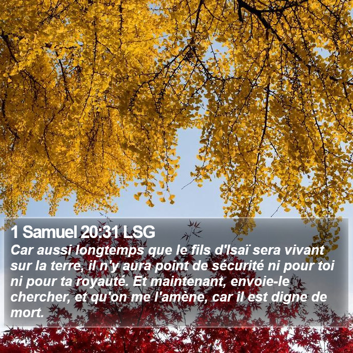 1 Samuel 20:31 LSG Bible Study