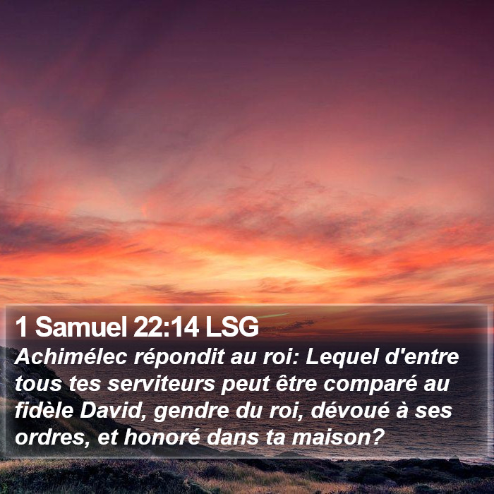 1 Samuel 22:14 LSG Bible Study