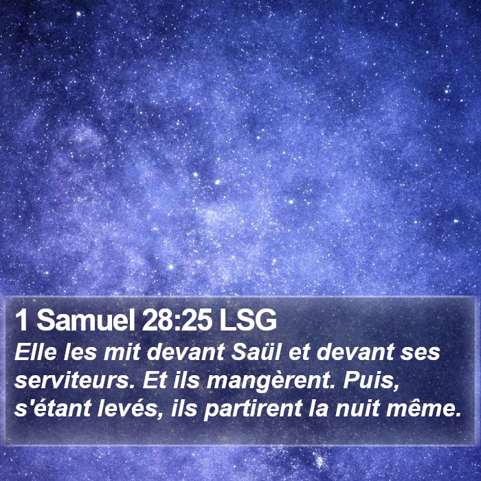 1 Samuel 28:25 LSG Bible Study
