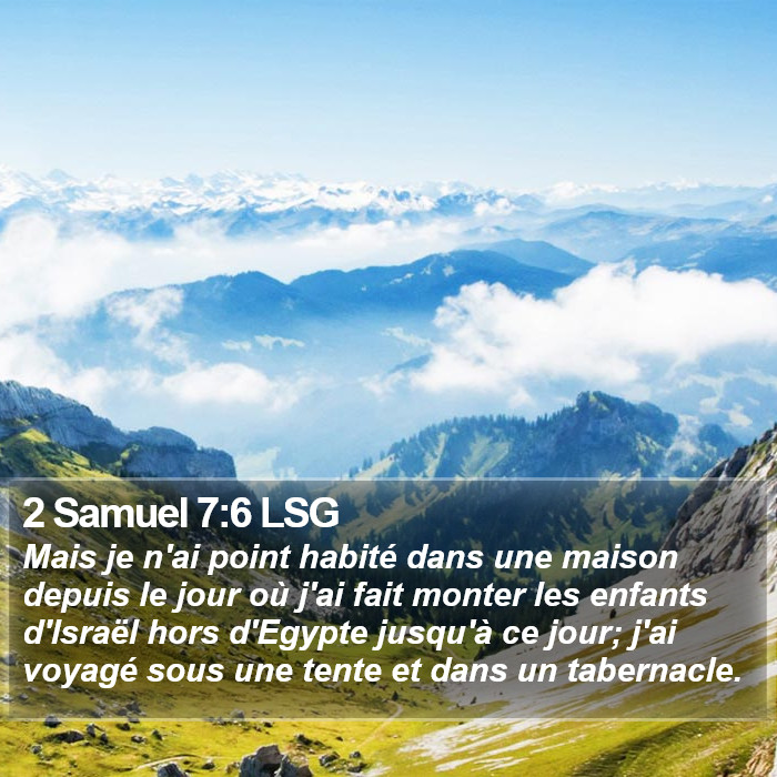2 Samuel 7:6 LSG Bible Study