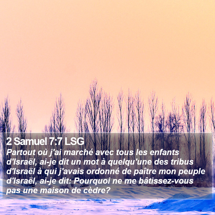 2 Samuel 7:7 LSG Bible Study