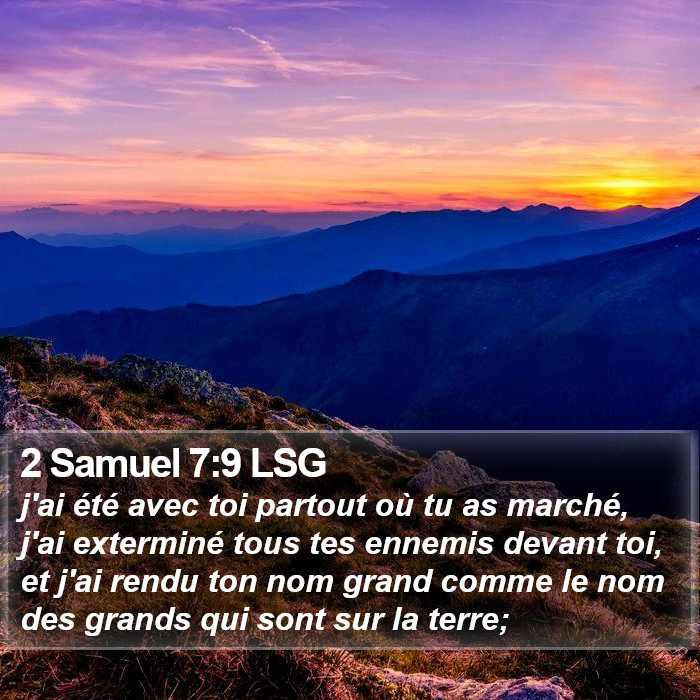 2 Samuel 7:9 LSG Bible Study