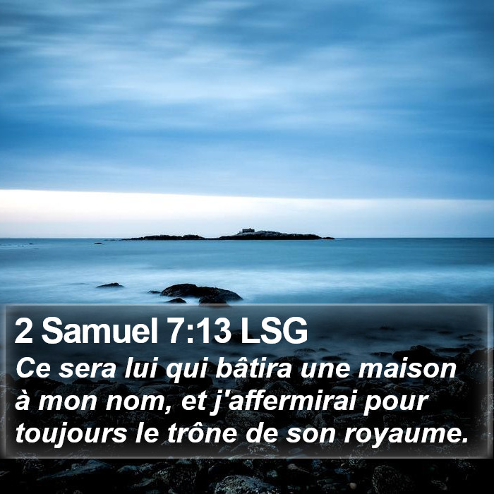 2 Samuel 7:13 LSG Bible Study