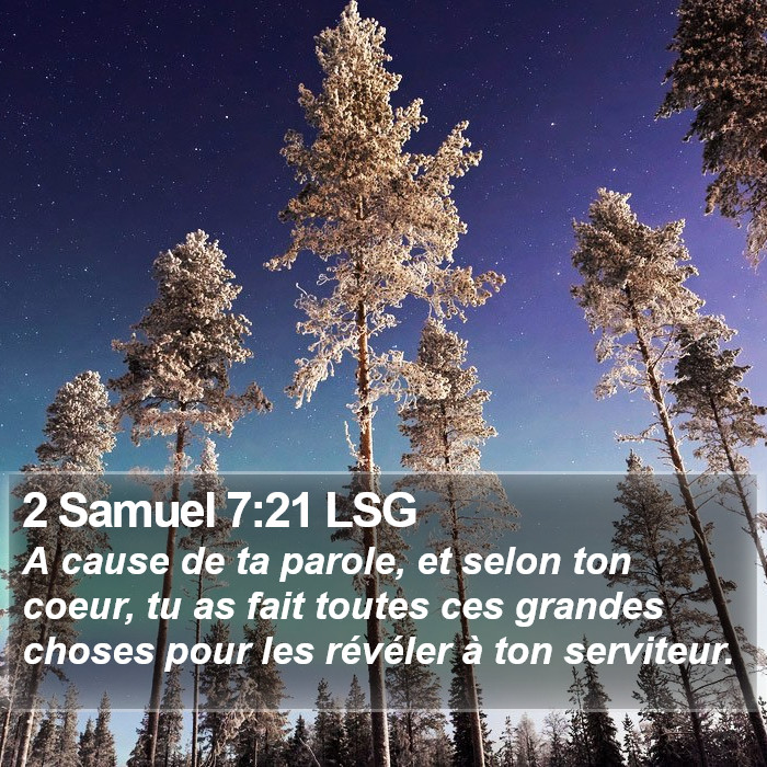 2 Samuel 7:21 LSG Bible Study