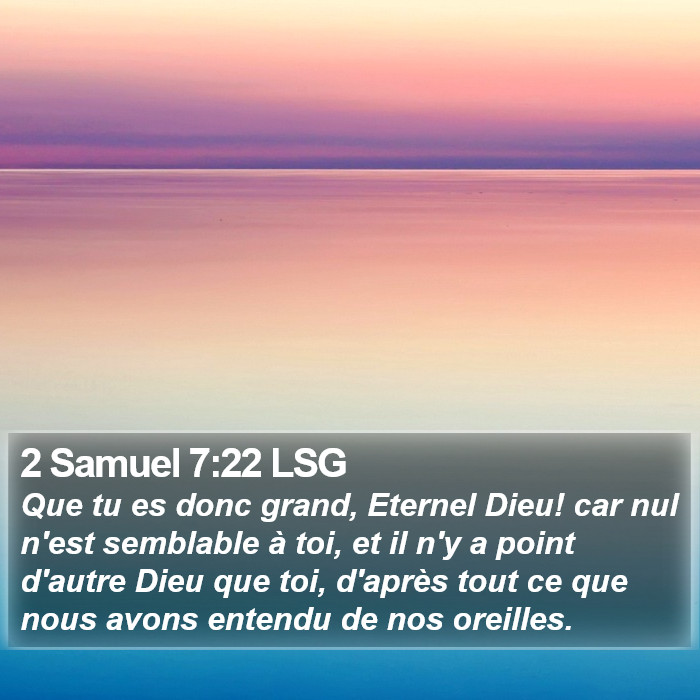 2 Samuel 7:22 LSG Bible Study