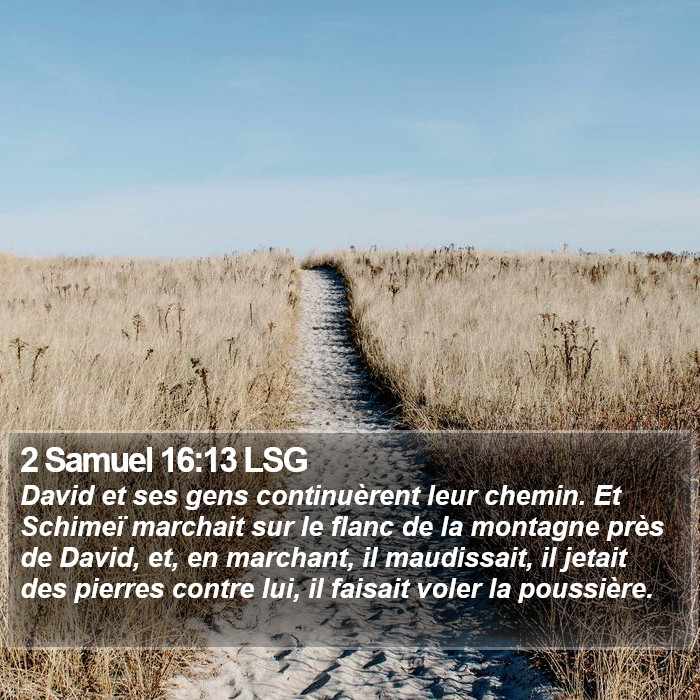 2 Samuel 16:13 LSG Bible Study