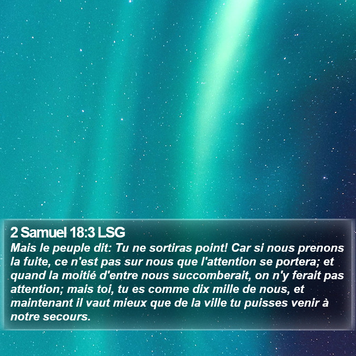 2 Samuel 18:3 LSG Bible Study
