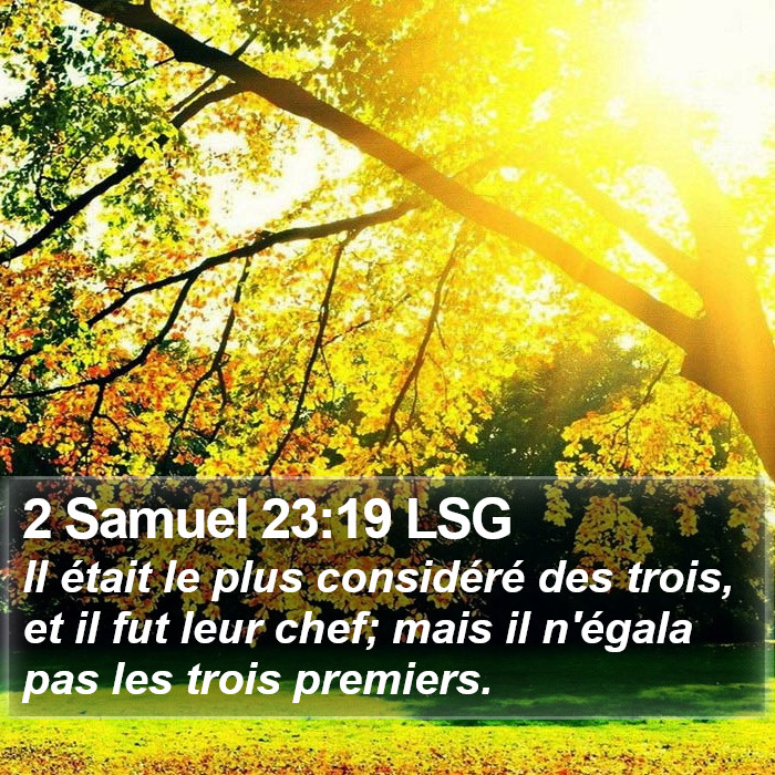 2 Samuel 23:19 LSG Bible Study