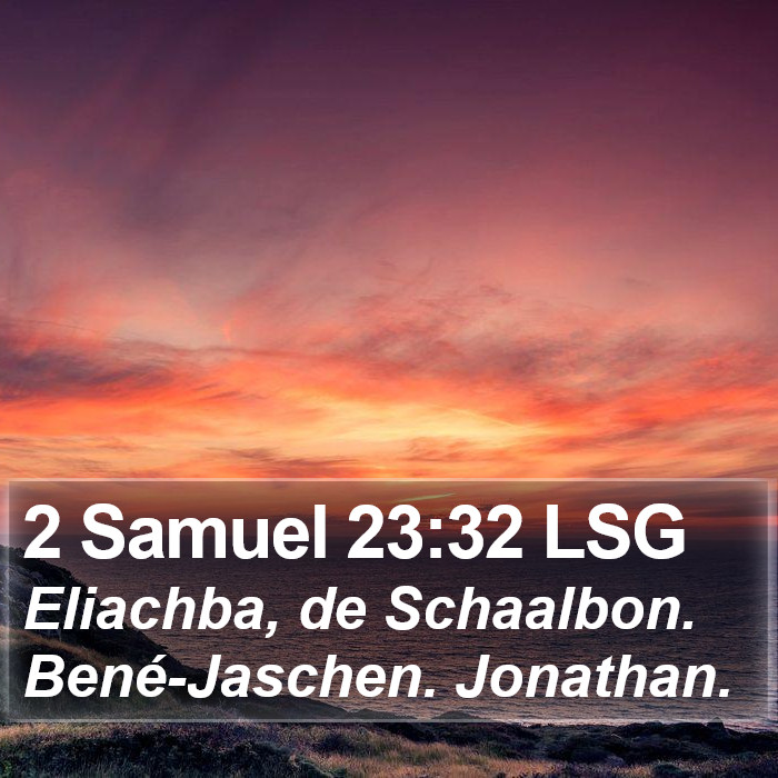 2 Samuel 23:32 LSG Bible Study