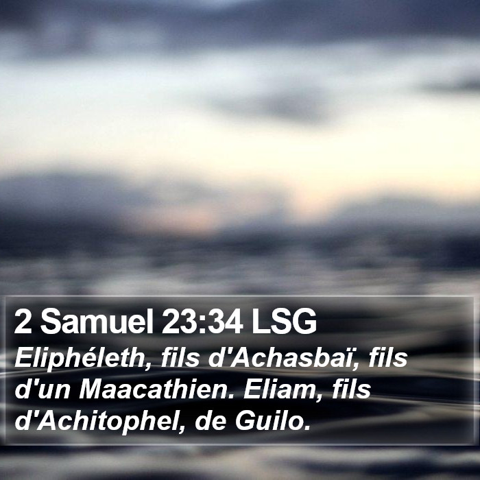 2 Samuel 23:34 LSG Bible Study