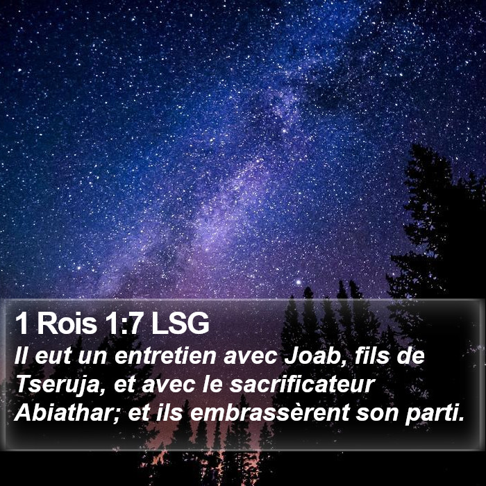 1 Rois 1:7 LSG Bible Study