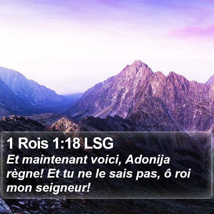 1 Rois 1:18 LSG Bible Study