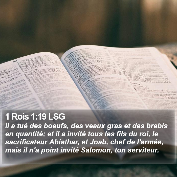 1 Rois 1:19 LSG Bible Study