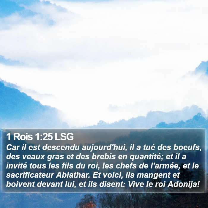 1 Rois 1:25 LSG Bible Study