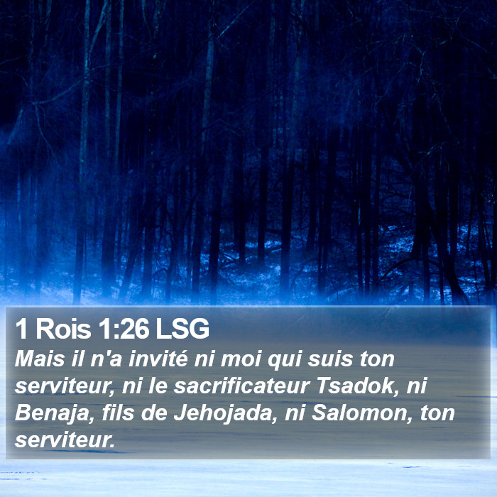 1 Rois 1:26 LSG Bible Study