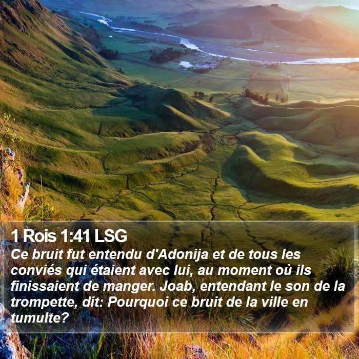 1 Rois 1:41 LSG Bible Study