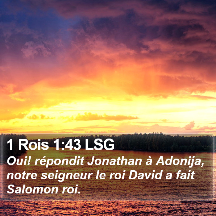 1 Rois 1:43 LSG Bible Study