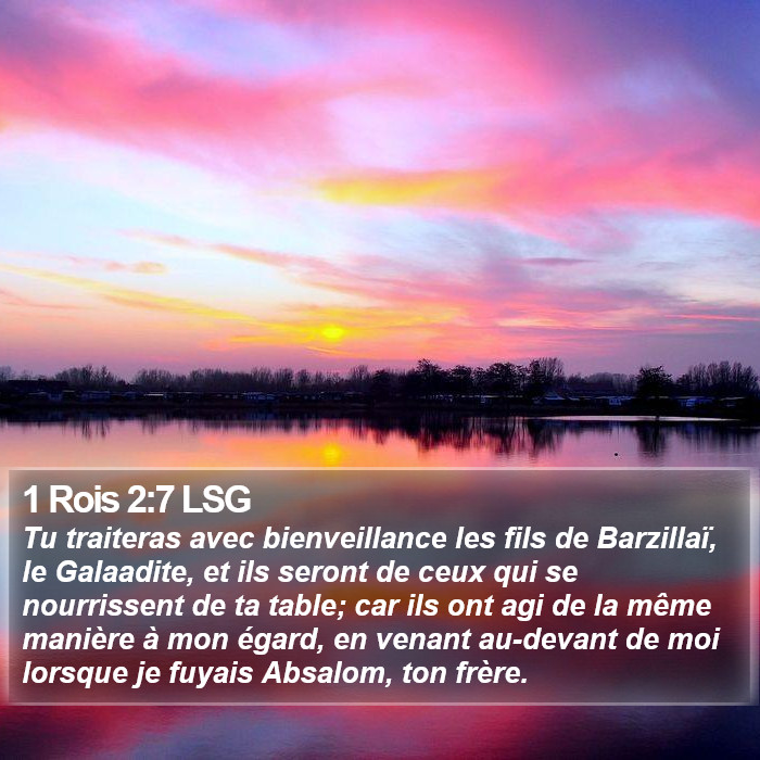 1 Rois 2:7 LSG Bible Study