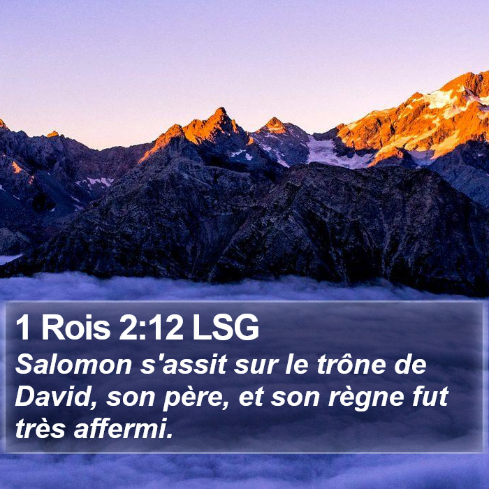 1 Rois 2:12 LSG Bible Study