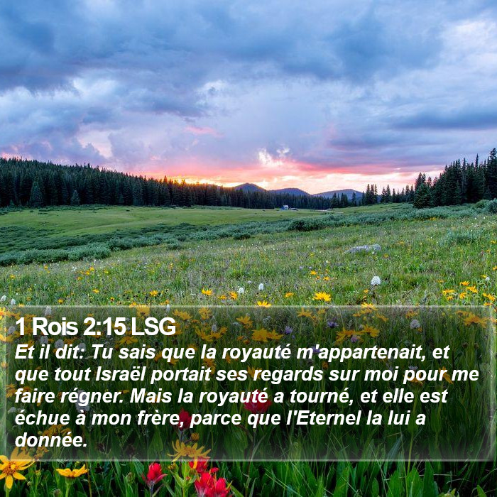 1 Rois 2:15 LSG Bible Study