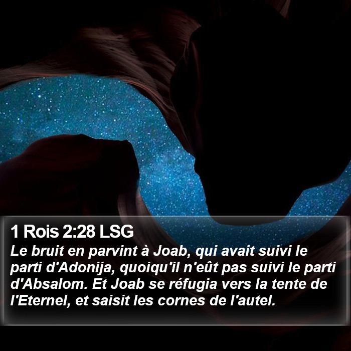 1 Rois 2:28 LSG Bible Study